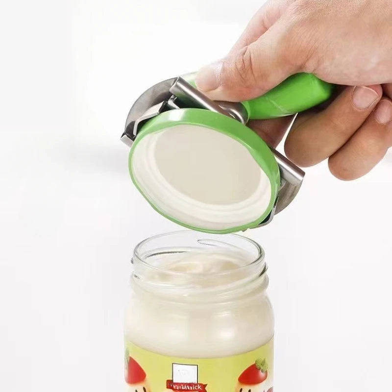 Multi-Function Bottle Cap Opener Stainless Steel Adjustable Lids off Jar Opener Labor-Saving Screw Can Opener Kitchen Gadget