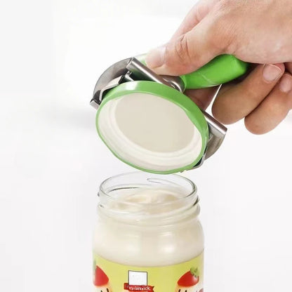 Multi-Function Bottle Cap Opener Stainless Steel Adjustable Lids off Jar Opener Labor-Saving Screw Can Opener Kitchen Gadget